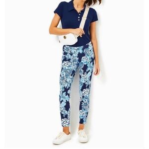 Lilly Pulitzer corso pants in low tide navy bouquet all day golf sz 00